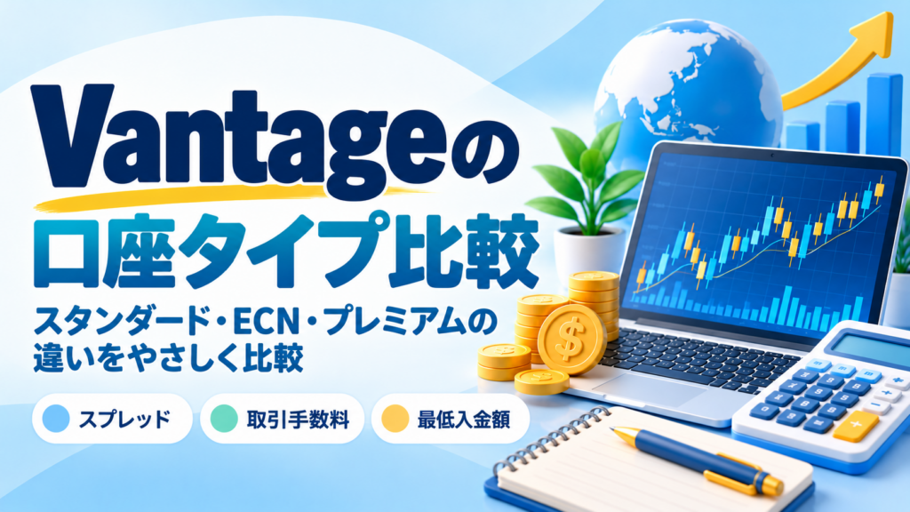 Vantageの口座タイプを比較｜スプレッド・手数料・最低入金額の見方 のアイキャッチ