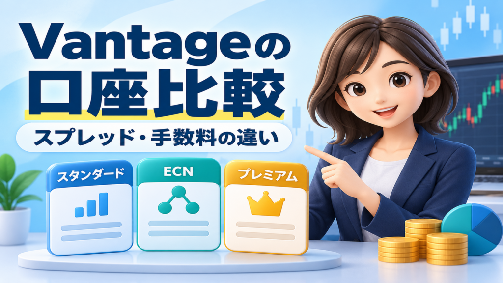 Vantageの3口座を比較：スプレッドと手数料の違い