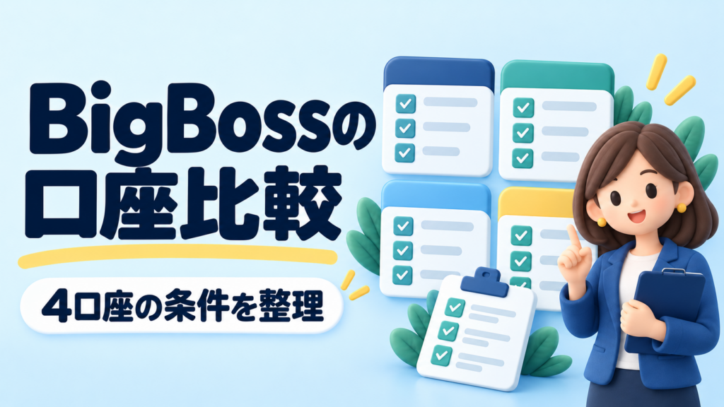 BigBossの口座タイプと取引コスト｜条件の違いを整理しよう