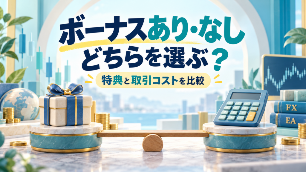 海外FXのボーナスあり・なし口座を比較｜取引コストも含めて考えよう